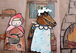 Scufiţa Roşie - teatru de papusi din hârtie