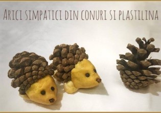 arici simpatici din conuri de brad si plastilina -prezentare (550 x 370)